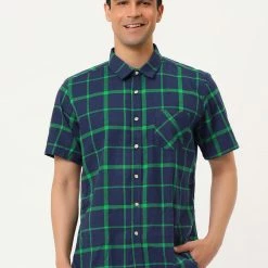 Allegra K Men's Plaid Shirt Short Sleeve Casual Regular Fit Button Down Point Collar Dress Shirts 83 Allegra K Men's Plaid Shirt Short Sleeve Casual Regular Fit Button Down Point Collar Dress Shirts