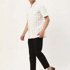 Allegra K Men's Plaid Shirt Short Sleeve Casual Regular Fit Button Down Point Collar Dress Shirts 79 Allegra K Men's Plaid Shirt Short Sleeve Casual Regular Fit Button Down Point Collar Dress Shirts