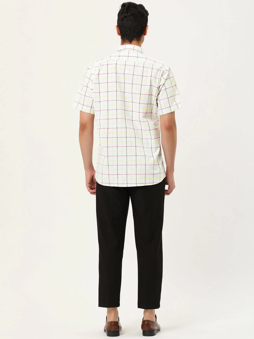 Allegra K Men's Plaid Shirt Short Sleeve Casual Regular Fit Button Down Point Collar Dress Shirts 32 Allegra K Men's Plaid Shirt Short Sleeve Casual Regular Fit Button Down Point Collar Dress Shirts