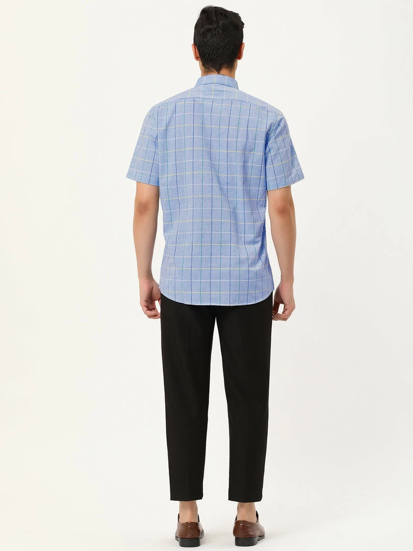 Allegra K Men's Plaid Shirt Short Sleeve Casual Regular Fit Button Down Point Collar Dress Shirts 26 Allegra K Men's Plaid Shirt Short Sleeve Casual Regular Fit Button Down Point Collar Dress Shirts