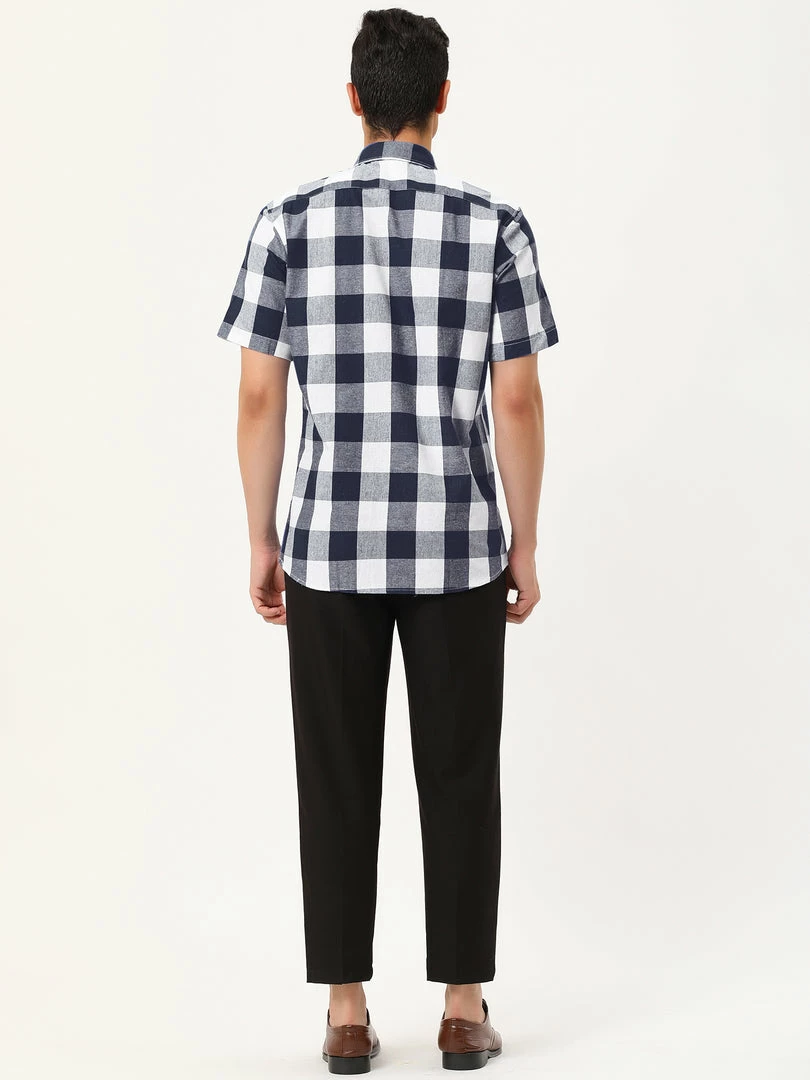 Allegra K Men's Plaid Shirt Short Sleeve Casual Regular Fit Button Down Point Collar Dress Shirts 14 Allegra K Men's Plaid Shirt Short Sleeve Casual Regular Fit Button Down Point Collar Dress Shirts