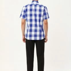 Allegra K Men's Plaid Shirt Short Sleeve Casual Regular Fit Button Down Point Collar Dress Shirts 68 Allegra K Men's Plaid Shirt Short Sleeve Casual Regular Fit Button Down Point Collar Dress Shirts