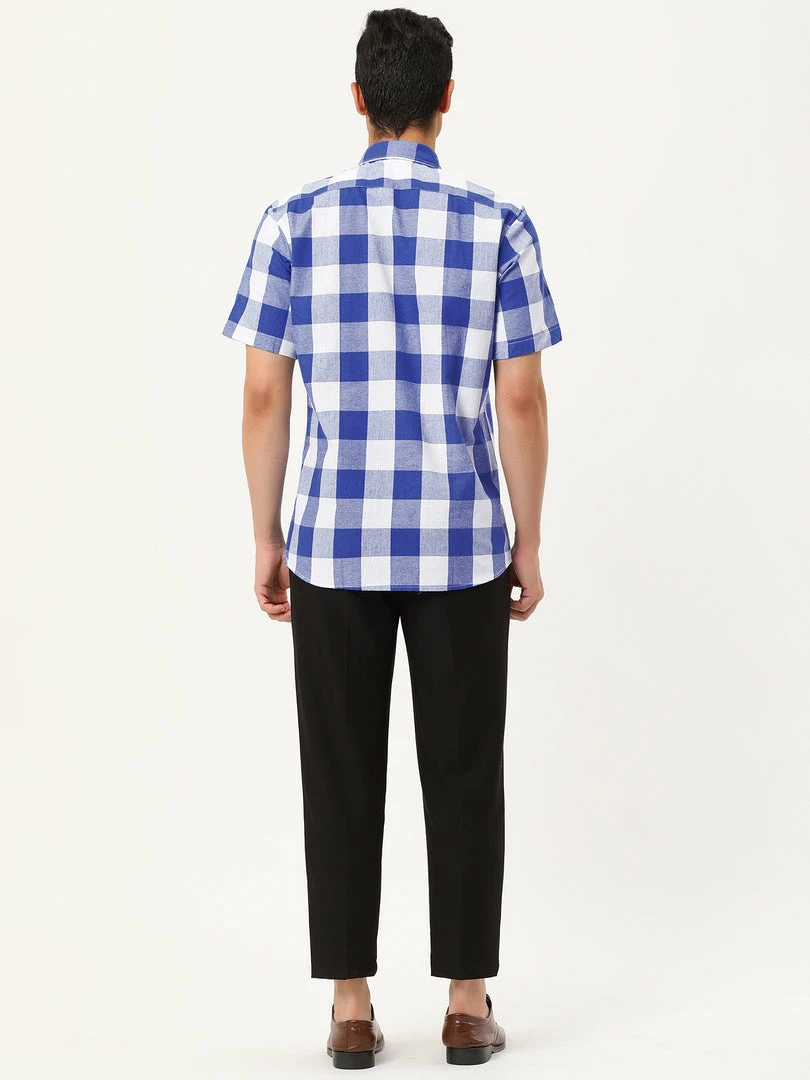 Allegra K Men's Plaid Shirt Short Sleeve Casual Regular Fit Button Down Point Collar Dress Shirts 20 Allegra K Men's Plaid Shirt Short Sleeve Casual Regular Fit Button Down Point Collar Dress Shirts