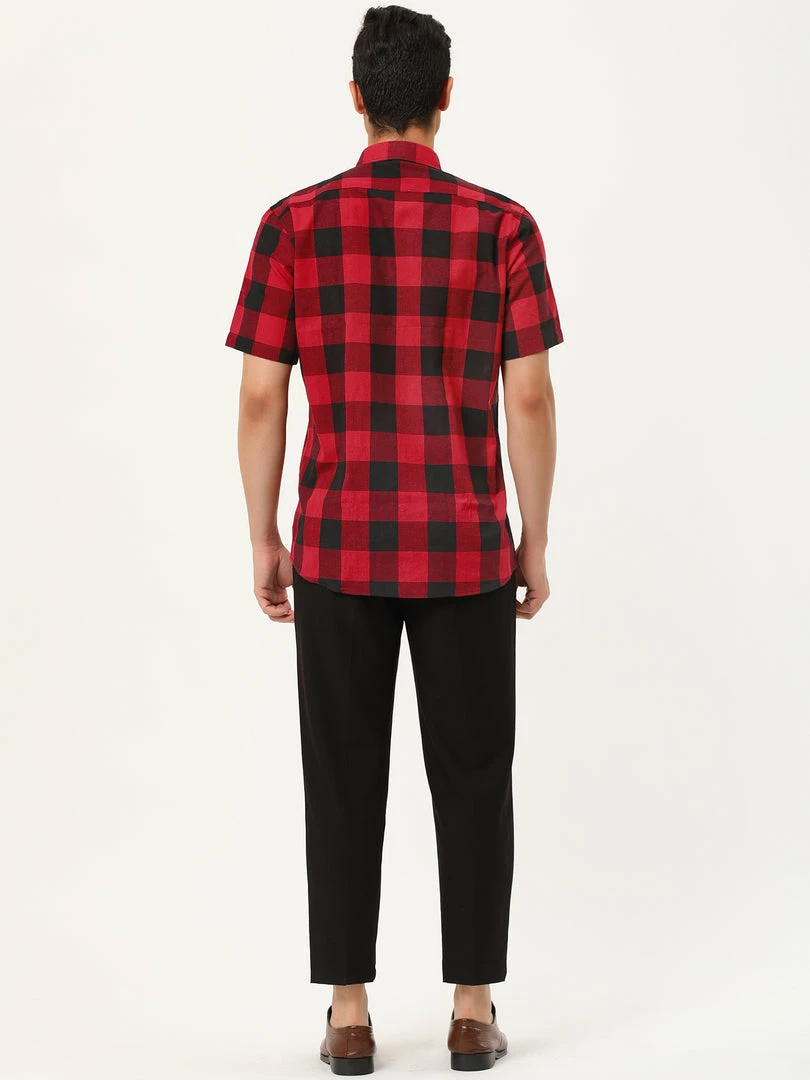 Allegra K Men's Plaid Shirt Short Sleeve Casual Regular Fit Button Down Point Collar Dress Shirts 8 Allegra K Men's Plaid Shirt Short Sleeve Casual Regular Fit Button Down Point Collar Dress Shirts