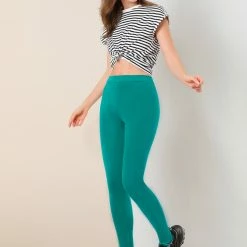 Allegra K Women's Leggings Solid Color Elastic Waistband Stirrup Pants 105 Allegra K Women's Leggings Solid Color Elastic Waistband Stirrup Pants