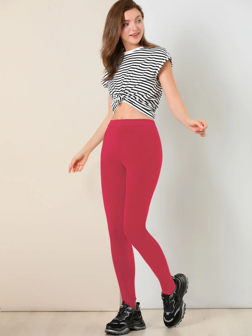 Allegra K Women's Leggings Solid Color Elastic Waistband Stirrup Pants 46 Allegra K Women's Leggings Solid Color Elastic Waistband Stirrup Pants