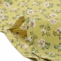 Allegra K Floral Print Crossover Ruffle V Neck Self Tie Wrap Peplum Top Women