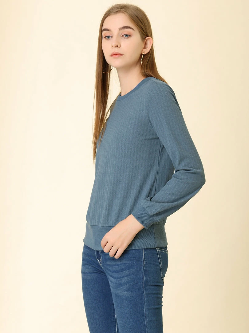 Allegra K Ribbed Pullover Sweater With Lantern Sleeves Women 61 Allegra K Ribbed Pullover Sweater With Lantern Sleeves Women