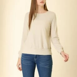 Allegra K Ribbed Pullover Sweater With Lantern Sleeves Women 131 Allegra K Ribbed Pullover Sweater With Lantern Sleeves Women