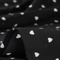 Allegra K Women's Vintage Peter Pan Collar Heart Print Long Sleeve Blouse Top