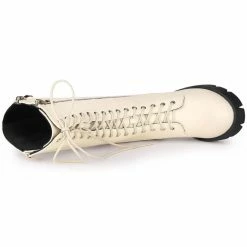 Allegra K Shoes Women's Lace Up Platform Chunky Heel Mid Calf Boots 26 Allegra K Shoes Women's Lace Up Platform Chunky Heel Mid Calf Boots