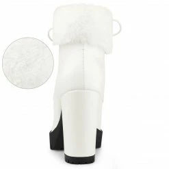 Allegra K Women's Platform Foldable Chunky Heels Lace Up Ankle Boots