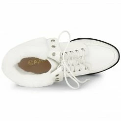 Allegra K Women's Platform Foldable Chunky Heels Lace Up Ankle Boots