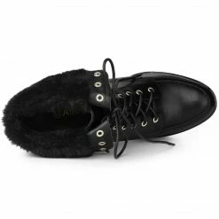 Allegra K Women's Platform Foldable Chunky Heels Lace Up Ankle Boots