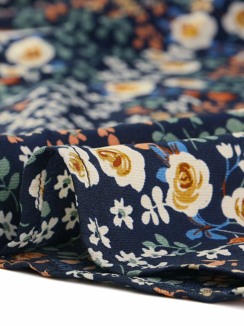 Allegra K Women's Floral V Neck Long Sleeve Contrast Panel Chiffon Dress 9 Allegra K Women's Floral V Neck Long Sleeve Contrast Panel Chiffon Dress