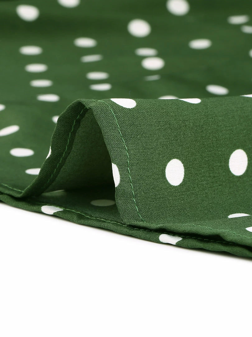 Allegra K Women's Contrast Cuff Polka Dots A Line Long Sleeve Dress 9 Allegra K Women's Contrast Cuff Polka Dots A Line Long Sleeve Dress