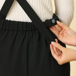 Allegra K Women's Overalls Wide Leg Pants Slant Pocket Long Suspenders Jumpsuit