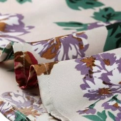 Allegra K Women's Bow Tie Neck Puff Sleeve Blouse Floral Ruffle Elegant Work Top