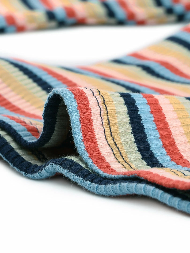 Allegra K Faux Wrap Knit Top In Striped Rainbow 27 Allegra K Faux Wrap Knit Top In Striped Rainbow