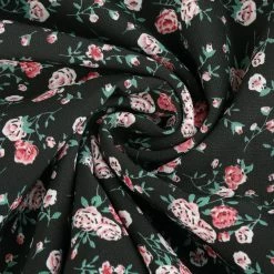 Allegra K Women's Floral V Neck Tie Waist Ruffled Hem Chiffon Long Sleeve Dress