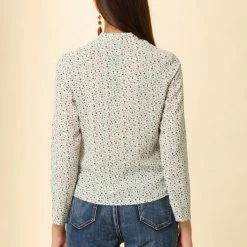 Allegra K Women's Long Sleeve Work Office Career Keyhole Ladies Floral Blouse 14 Allegra K Women's Long Sleeve Work Office Career Keyhole Ladies Floral Blouse