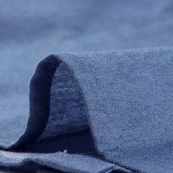 Allegra K Women's Denim Shirt Button Down Chambray Contrast Peter Pan Collar Top