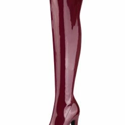 Allegra K Women's Platform Round Toe Chunky Heels Over The Knee High Boots