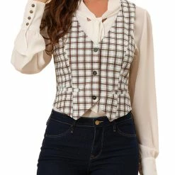 Allegra K Womens Waistcoat Steampunk Dressy Sleeveless Jacket Versatile Racerback Suit Vests 29 Allegra K Womens Waistcoat Steampunk Dressy Sleeveless Jacket Versatile Racerback Suit Vests