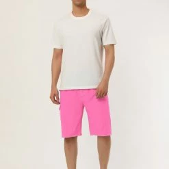 Allegra K Men's Summer Solid Shorts Drawstring Elastic Waist Swim Beach Board Shorts Pants