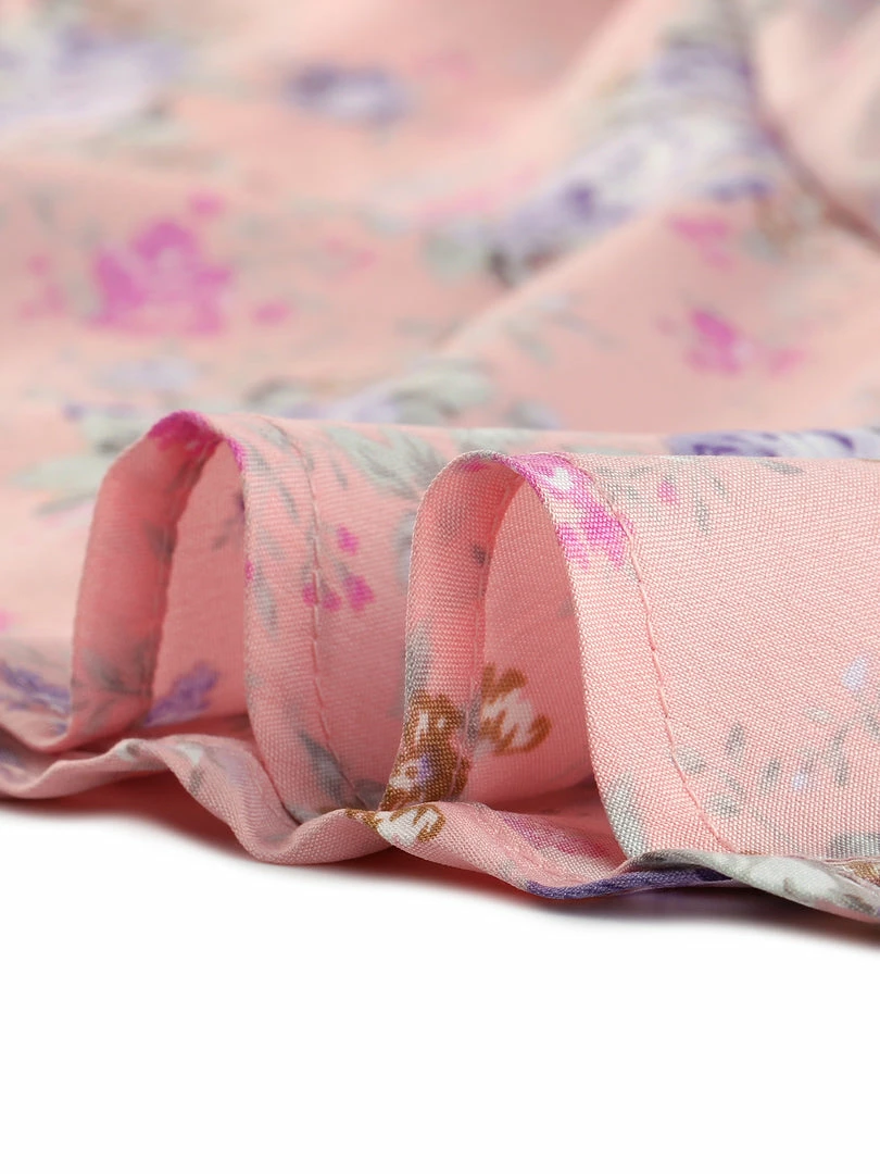 Allegra K Women's Ruffles Floral Printed Mock Neck Tiered Smocked Dress 16 Allegra K Women's Ruffles Floral Printed Mock Neck Tiered Smocked Dress