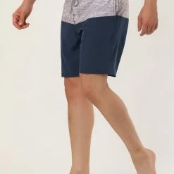 Allegra K Men's Summer Color Block Shorts Drawstring Stripe Swim Beach Board Shorts