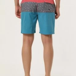 Allegra K Men's Summer Color Block Shorts Drawstring Stripe Swim Beach Board Shorts