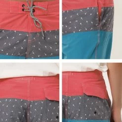 Allegra K Men's Summer Color Block Shorts Drawstring Stripe Swim Beach Board Shorts