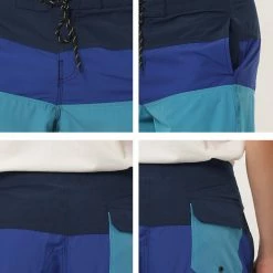 Allegra K Men's Summer Color Block Shorts Drawstring Stripe Swim Beach Board Shorts