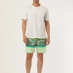 Allegra K Men's Summer Color Block Shorts Drawstring Stripe Swim Beach Board Shorts