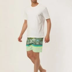 Allegra K Men's Summer Color Block Shorts Drawstring Stripe Swim Beach Board Shorts