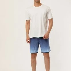 Allegra K Men's Summer Color Block Shorts Drawstring Stripe Swim Beach Board Shorts