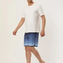 Allegra K Men's Summer Color Block Shorts Drawstring Stripe Swim Beach Board Shorts