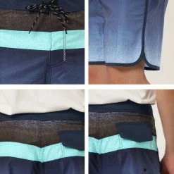 Allegra K Men's Summer Color Block Shorts Drawstring Stripe Swim Beach Board Shorts