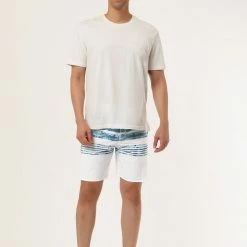 Allegra K Men's Striped Beach Shorts Color Block Swimming Drawstring Board Surfing Shorts