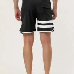 Allegra K Men's Board Shorts Summer Color Block Striped Drawstring Waist Swimwear Shorts 74 Allegra K Men's Board Shorts Summer Color Block Striped Drawstring Waist Swimwear Shorts