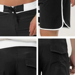 Allegra K Men's Board Shorts Summer Color Block Striped Drawstring Waist Swimwear Shorts 75 Allegra K Men's Board Shorts Summer Color Block Striped Drawstring Waist Swimwear Shorts