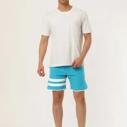 Allegra K Men's Board Shorts Summer Color Block Striped Drawstring Waist Swimwear Shorts 66 Allegra K Men's Board Shorts Summer Color Block Striped Drawstring Waist Swimwear Shorts