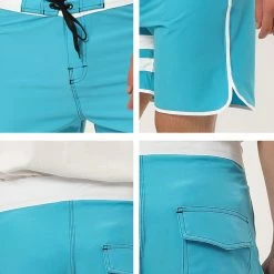Allegra K Men's Board Shorts Summer Color Block Striped Drawstring Waist Swimwear Shorts 69 Allegra K Men's Board Shorts Summer Color Block Striped Drawstring Waist Swimwear Shorts