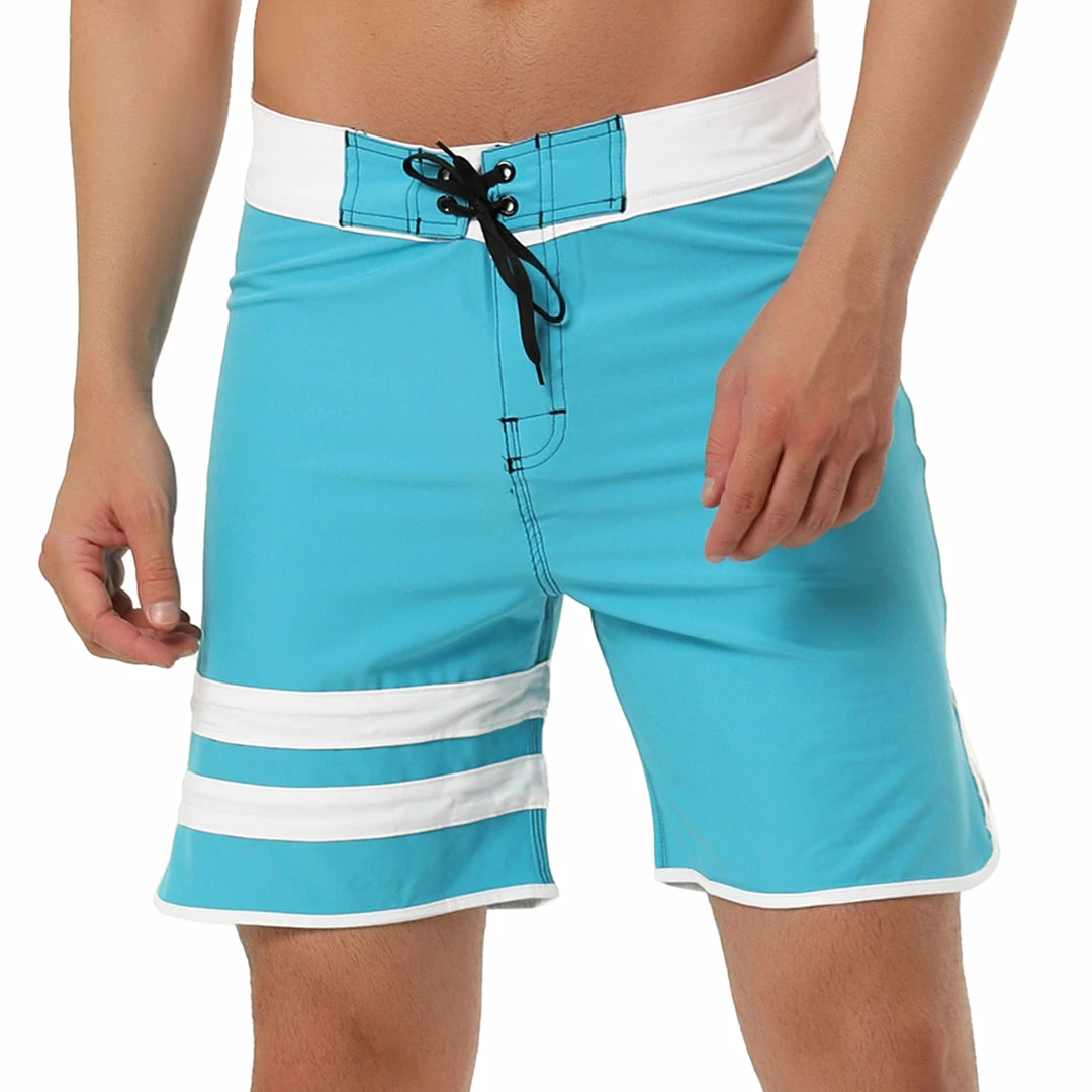 Allegra K Men's Board Shorts Summer Color Block Striped Drawstring Waist Swimwear Shorts 28 Allegra K Men's Board Shorts Summer Color Block Striped Drawstring Waist Swimwear Shorts