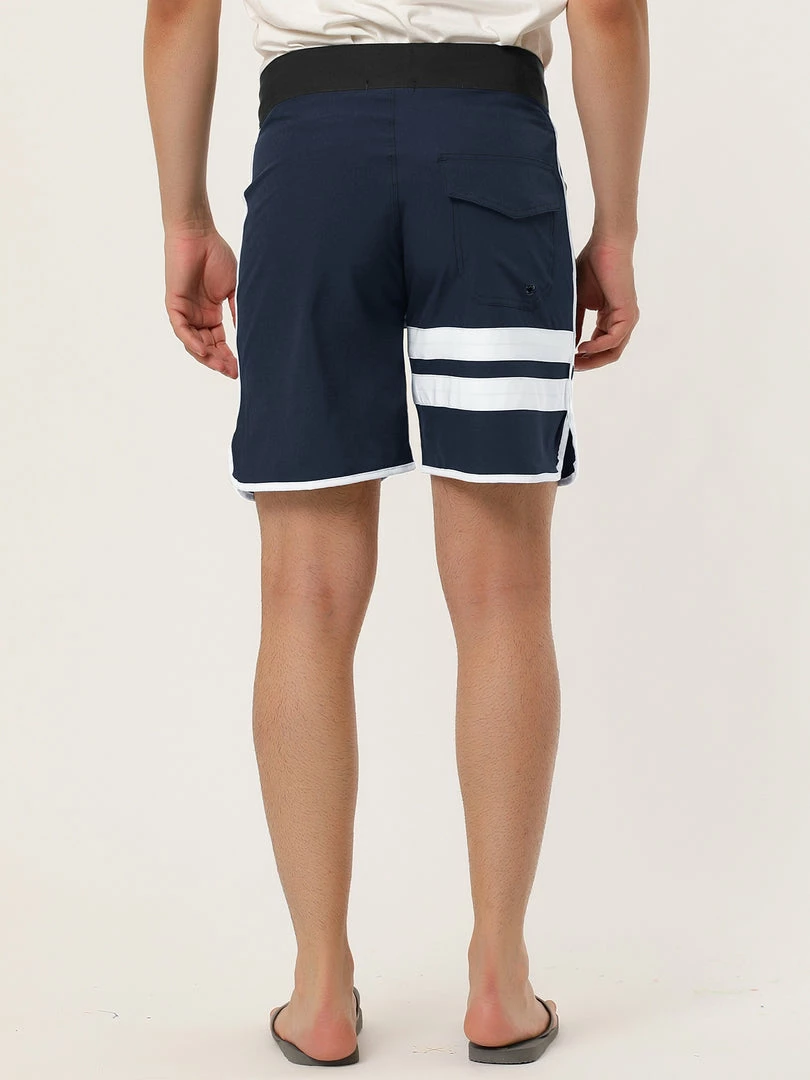 Allegra K Men's Board Shorts Summer Color Block Striped Drawstring Waist Swimwear Shorts 26 Allegra K Men's Board Shorts Summer Color Block Striped Drawstring Waist Swimwear Shorts