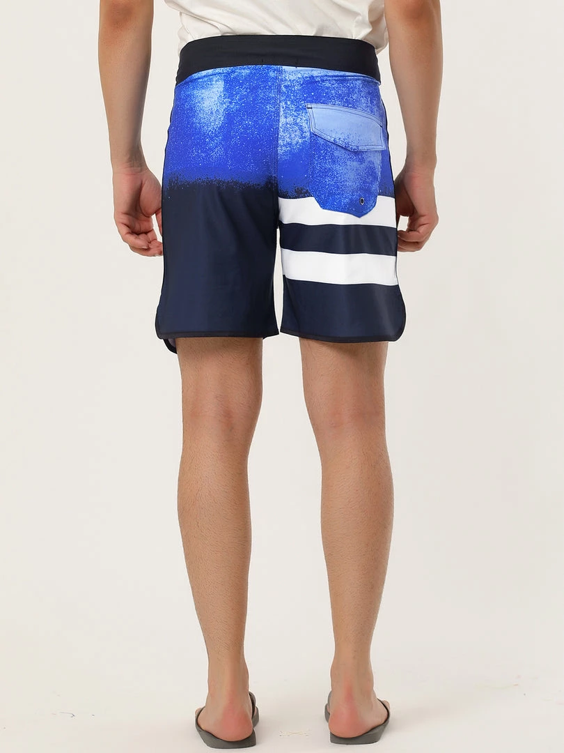Allegra K Men's Board Shorts Summer Color Block Striped Drawstring Waist Swimwear Shorts 20 Allegra K Men's Board Shorts Summer Color Block Striped Drawstring Waist Swimwear Shorts