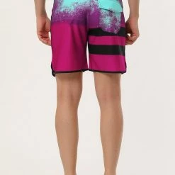 Allegra K Men's Board Shorts Summer Color Block Striped Drawstring Waist Swimwear Shorts 44 Allegra K Men's Board Shorts Summer Color Block Striped Drawstring Waist Swimwear Shorts