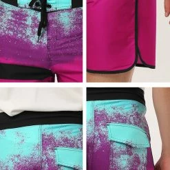 Allegra K Men's Board Shorts Summer Color Block Striped Drawstring Waist Swimwear Shorts 45 Allegra K Men's Board Shorts Summer Color Block Striped Drawstring Waist Swimwear Shorts