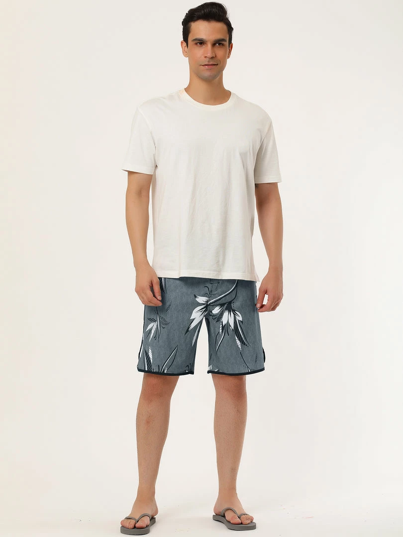 Allegra K Men's Printed Swim Shorts Summer Pattern Beach Surfing Drawstring Board Shorts 18 Allegra K Men's Printed Swim Shorts Summer Pattern Beach Surfing Drawstring Board Shorts